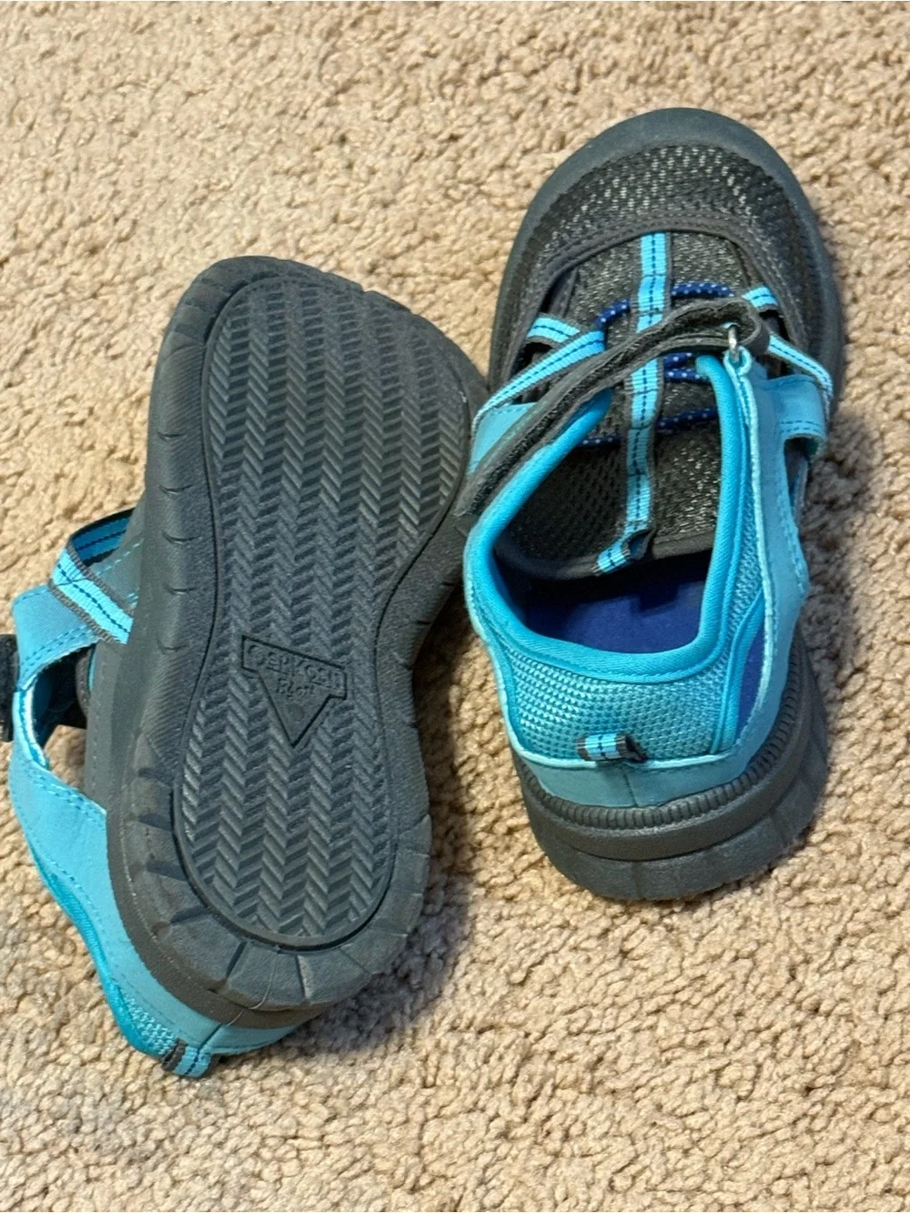 OshKosh B'gosh Black and Teal Kids Closed-Toe Water Shoes